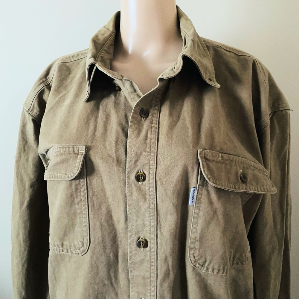 Carhartt Canvas Brown Shacket Shirt, men’s XXL Tall